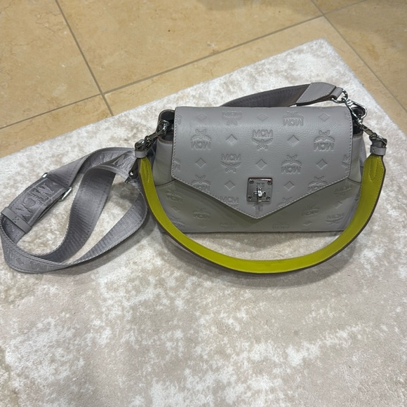 MCM Handbags - MCM Light Grey Leather Bag